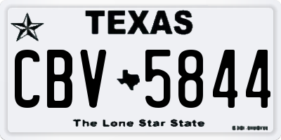 TX license plate CBV5844
