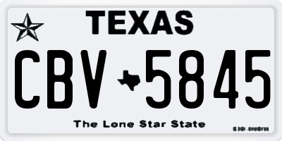 TX license plate CBV5845