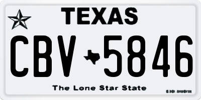TX license plate CBV5846