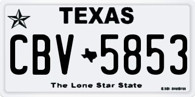 TX license plate CBV5853
