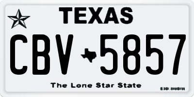 TX license plate CBV5857