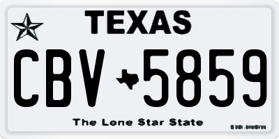 TX license plate CBV5859