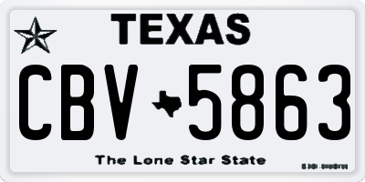 TX license plate CBV5863
