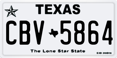 TX license plate CBV5864