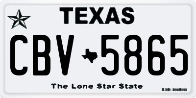 TX license plate CBV5865