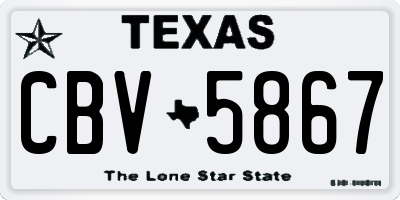TX license plate CBV5867