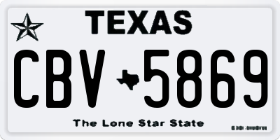 TX license plate CBV5869
