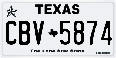 TX license plate CBV5874