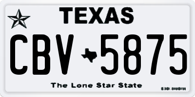 TX license plate CBV5875