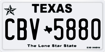 TX license plate CBV5880