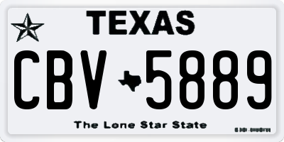 TX license plate CBV5889