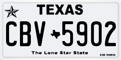 TX license plate CBV5902
