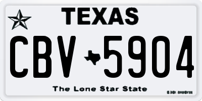 TX license plate CBV5904