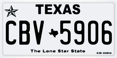 TX license plate CBV5906
