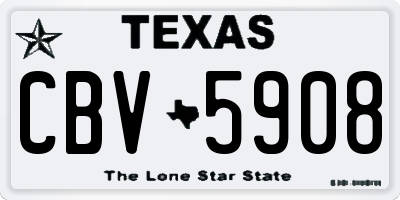 TX license plate CBV5908