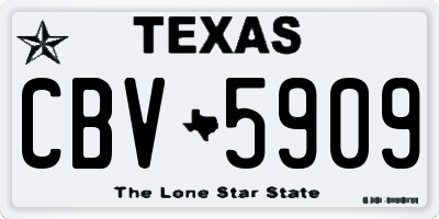 TX license plate CBV5909