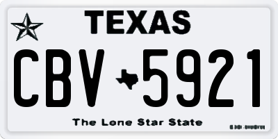 TX license plate CBV5921