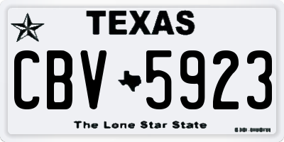 TX license plate CBV5923