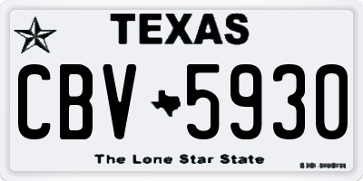 TX license plate CBV5930