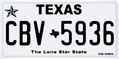 TX license plate CBV5936