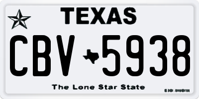 TX license plate CBV5938