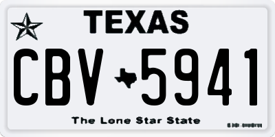 TX license plate CBV5941
