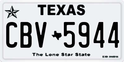 TX license plate CBV5944
