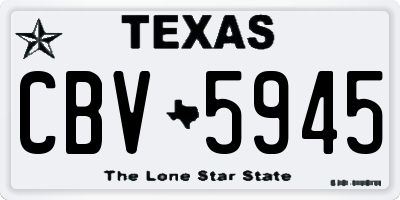 TX license plate CBV5945