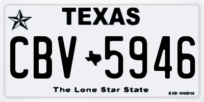 TX license plate CBV5946