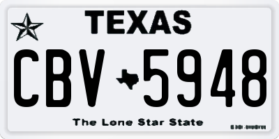 TX license plate CBV5948