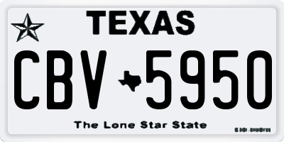 TX license plate CBV5950