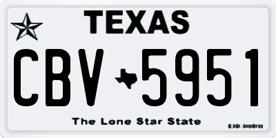 TX license plate CBV5951