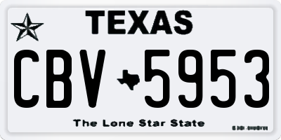 TX license plate CBV5953