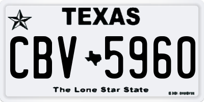 TX license plate CBV5960