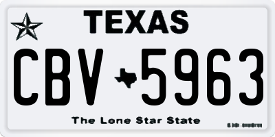 TX license plate CBV5963