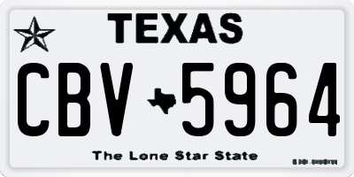 TX license plate CBV5964