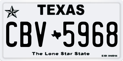 TX license plate CBV5968