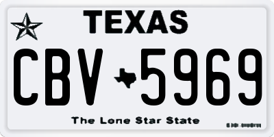 TX license plate CBV5969