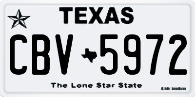 TX license plate CBV5972