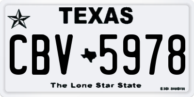 TX license plate CBV5978