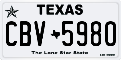 TX license plate CBV5980