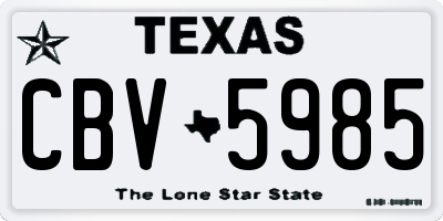 TX license plate CBV5985