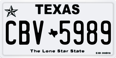 TX license plate CBV5989
