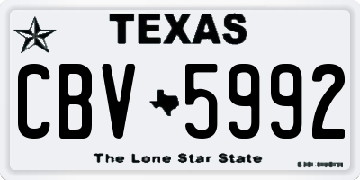 TX license plate CBV5992