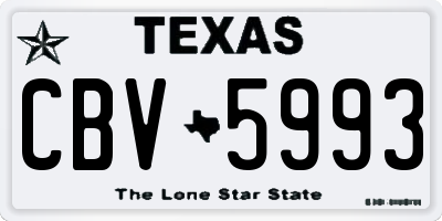 TX license plate CBV5993