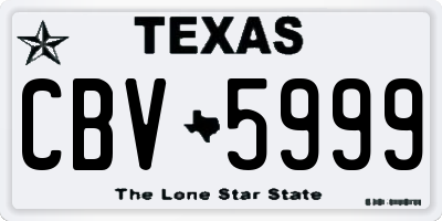 TX license plate CBV5999