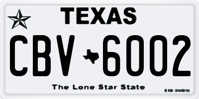 TX license plate CBV6002