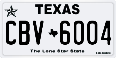 TX license plate CBV6004