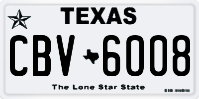 TX license plate CBV6008