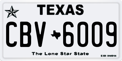 TX license plate CBV6009